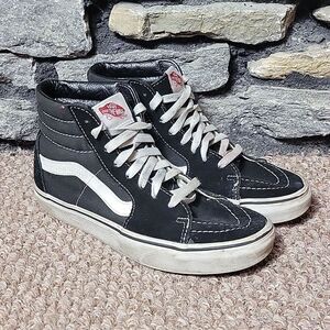 Vans Off The Wall black high top skateboard shoes sz 8 women's men's sz 6.5